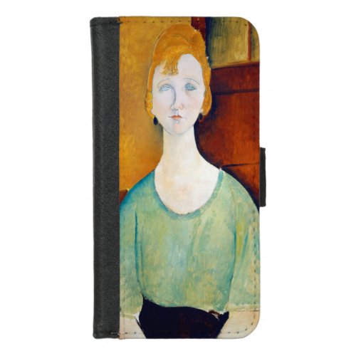 Girl in a Green Blouse Modigliani iPhone 87 Wallet Case