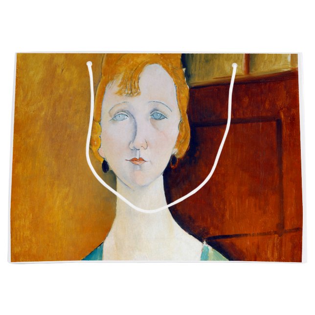 Girl in a Green Blouse, Modigliani Large Gift Bag (Front)