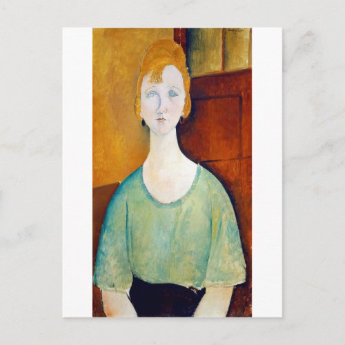 Girl in a Green Blouse Modigliani Postcard