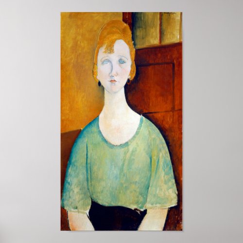 Girl in a Green Blouse Modigliani Poster