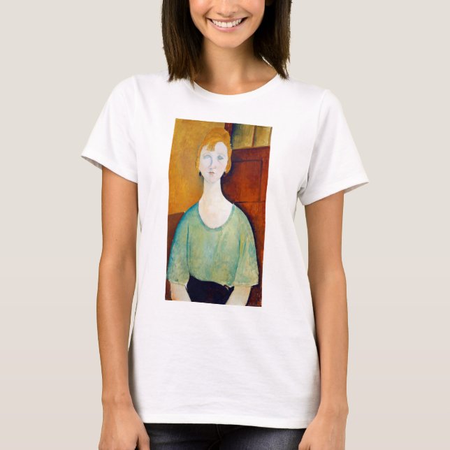 Girl in a Green Blouse, Modigliani T-Shirt (Front)