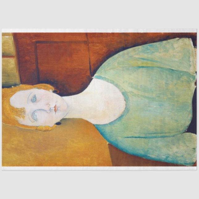 Girl in a Green Blouse, Modigliani Tissue Paper (Front)