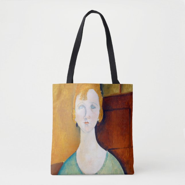 Girl in a Green Blouse, Modigliani Tote Bag (Front)