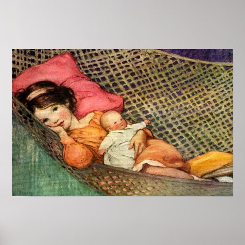 Girl in a Hammock by Jesse Willcox Smith Poster