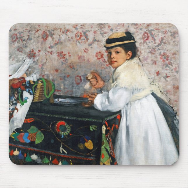 Girl in a Hat, Edgar Degas Mouse Pad (Front)
