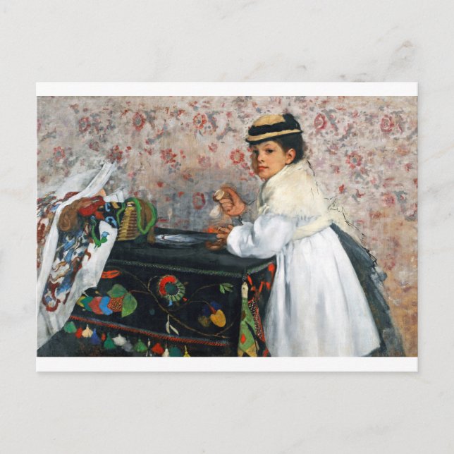 Girl in a Hat, Edgar Degas Postcard (Front)