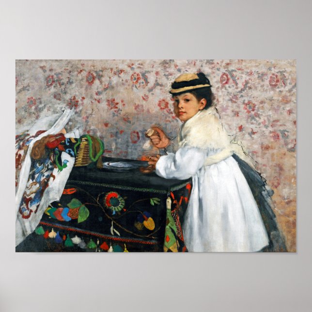 Girl in a Hat, Edgar Degas Poster (Front)