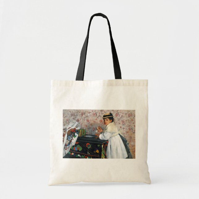 Girl in a Hat, Edgar Degas Tote Bag (Front)