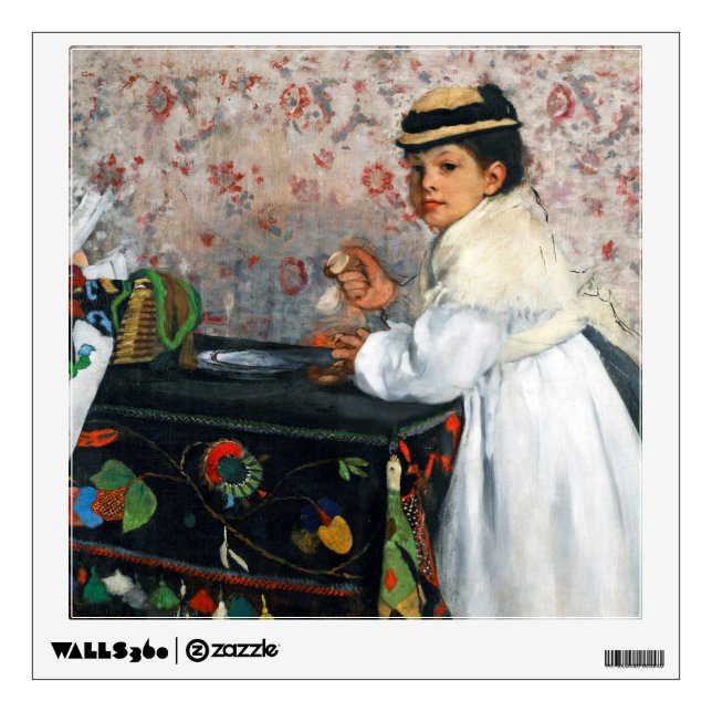 Girl in a Hat, Edgar Degas Wall Decal (Front)