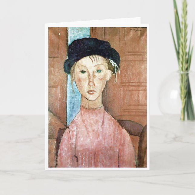 Girl in a Hat, Modigliani Card (Front)