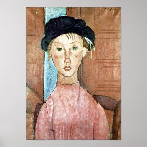 Girl in a Hat Modigliani Poster