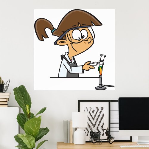 Girl In A Laboratory Poster