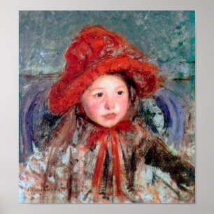 Girl in a Large Red Hat, Mary Cassatt Poster