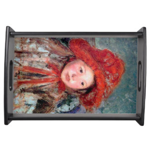 Girl in a Large Red Hat, Mary Cassatt Serving Tray