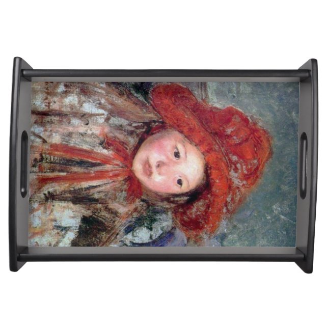 Girl in a Large Red Hat, Mary Cassatt Serving Tray (Front)