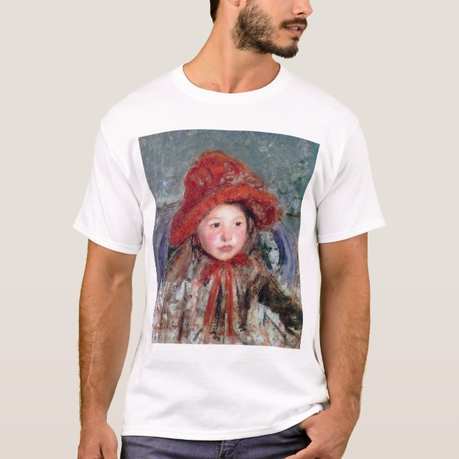 Girl in a Large Red Hat, Mary Cassatt T-Shirt (Front)