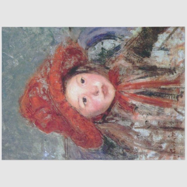 Girl in a Large Red Hat, Mary Cassatt Tissue Paper (Front)