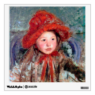 Girl in a Large Red Hat, Mary Cassatt Wall Decal