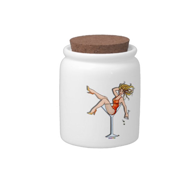 GIRL IN A MARTINI GLASS (2) COCKTAIL SNACK JAR (Right)
