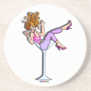 Girl in a Martini Glass Coaster - Lil Red