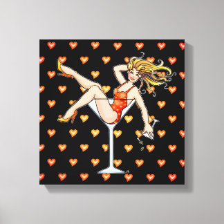 GIRL IN A MARTINI GLASS Gallery Wrapped Canvas