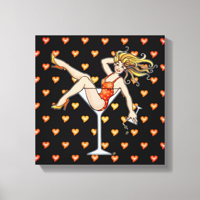GIRL IN A MARTINI GLASS Gallery Wrapped Canvas Print (Front)