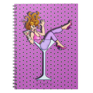 GIRL IN A MARTINI GLASS NOTEBOOK, JOURNAL, DIARY NOTEBOOK