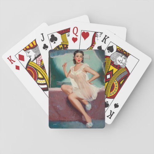 Girl in a Negligee Pin Up Art Playing Cards