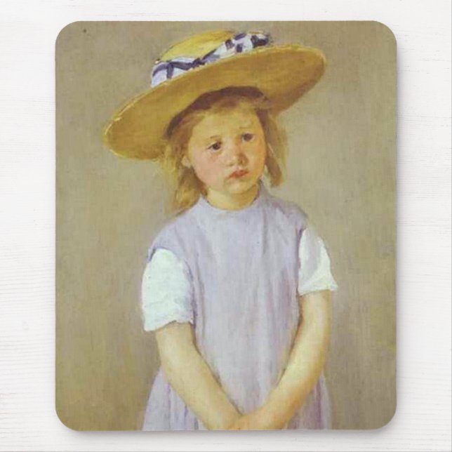 Girl in A Straw Hat, Mary Cassatt Mousepad (Front)