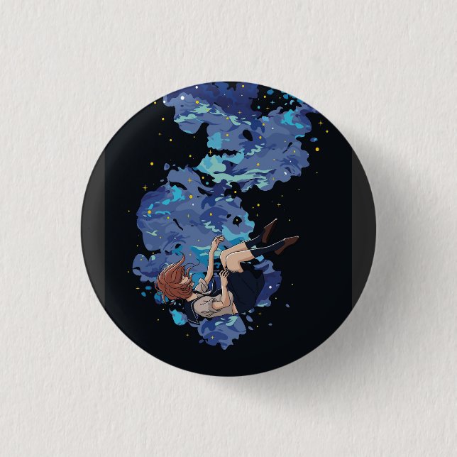 Girl in a Vacuum Button (Front)