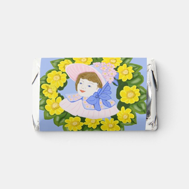 Girl in a Victorian Easter Bonnet Hershey's Miniatures (Front)