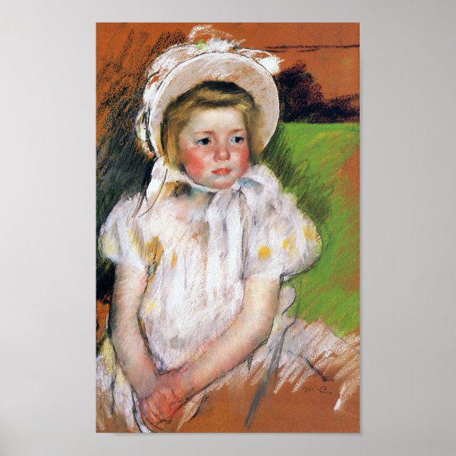 Girl in a White Bonnet, Mary Cassatt Poster (Front)