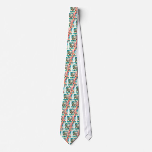 Girl in Bikini on Beach 5 Neck Tie (Front)