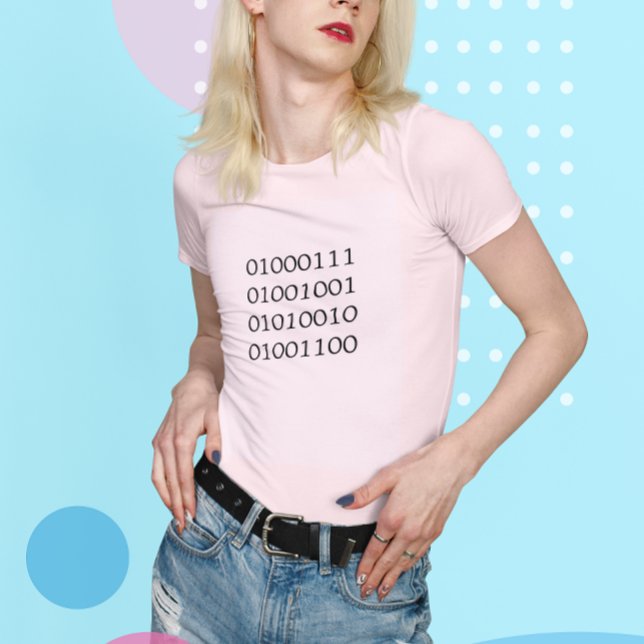 Girl in Binary Code Tee Shirt (Creator Uploaded)