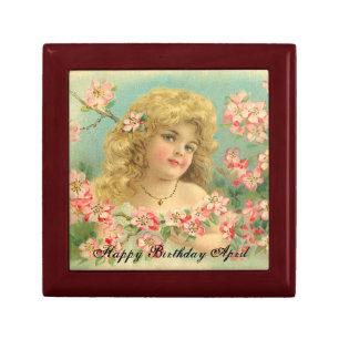 Girl In Blossoms Keepsake Box