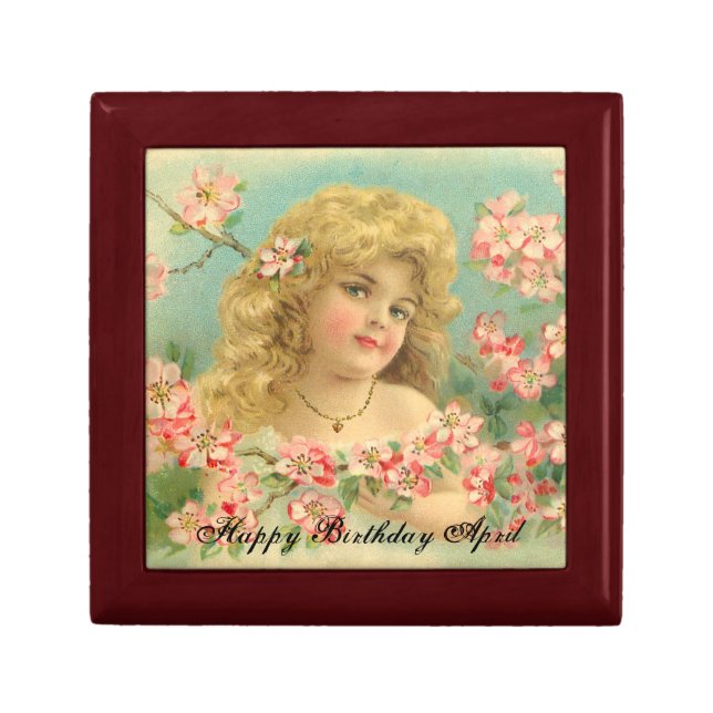  Girl In Blossoms Keepsake Box (Front)