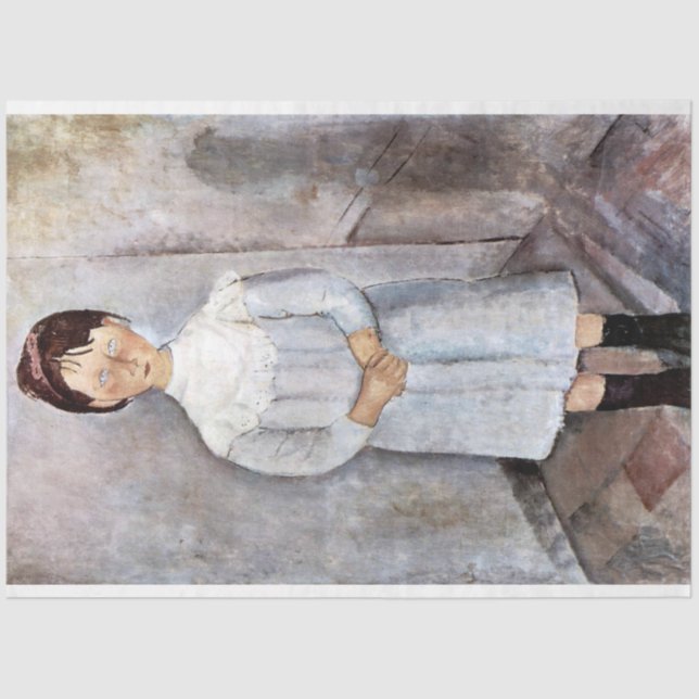 Girl in Blue, Modigliani Tissue Paper (Front)