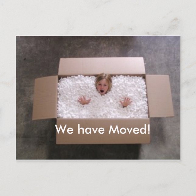 Girl in Box- Announcement Postcard (Front)