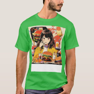 Girl in burger restaurant T-Shirt