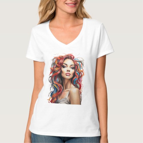 Girl in colors T_Shirt