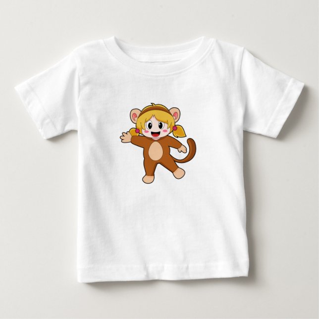 Girl in Costume as Monkey Baby T-Shirt (Front)