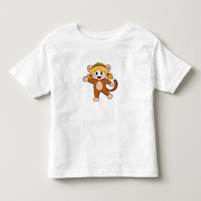 Girl in Costume as Monkey Toddler T-shirt (Front)