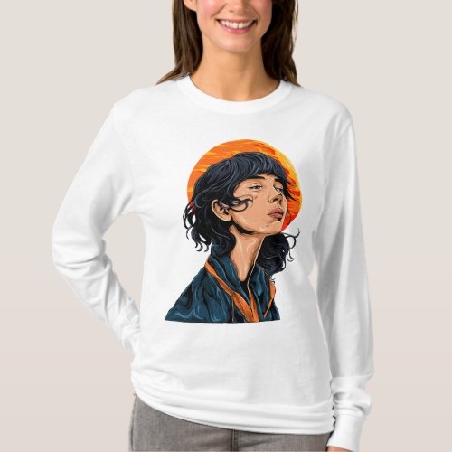 Girl in Evenings Glow  T_Shirt