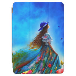 Girl in field of flowers iPad air cover