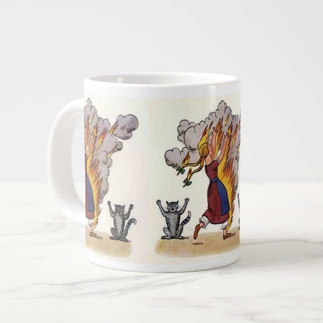 Girl in Flames from Struwwelpeter Giant Coffee Mug (Front Left)
