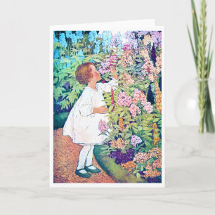 Girl in Flower Garden, Jessie Willcox Smith Card