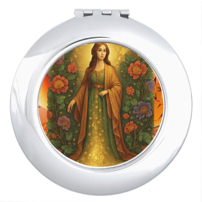 Girl in Garden Compact mirror (Front)