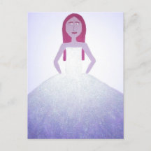 Girl in Glitter Dress Postcard