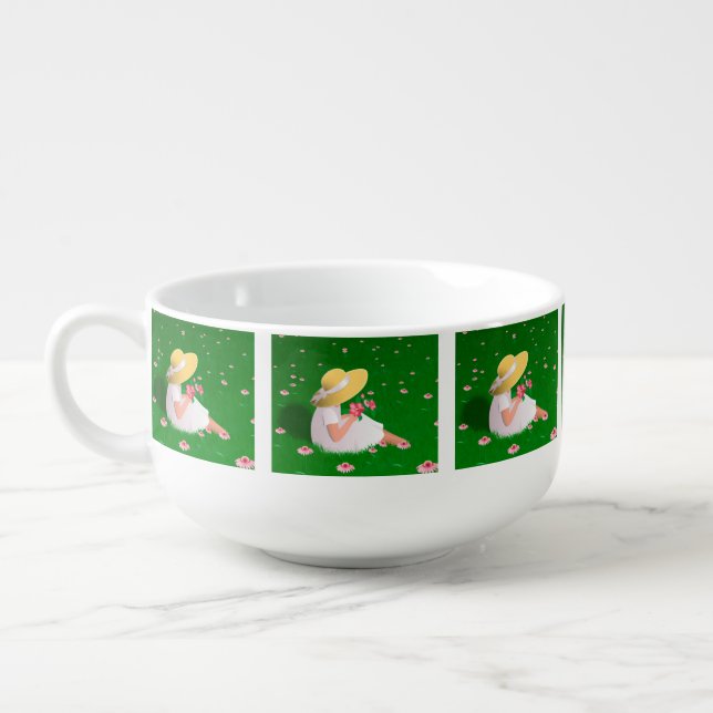 Girl In Grass Soup Mug (Right)