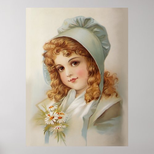 Girl in Green Bonnet Poster